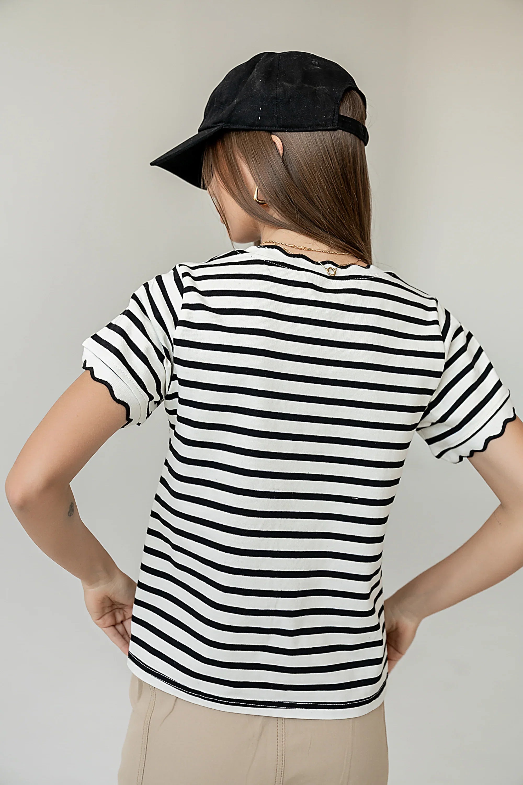 Walker Scalloped Top in Black