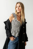 Naya Gingham Tank Top in Black