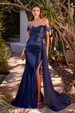 SAWYER STRETCH SATIN EVENING GOWN