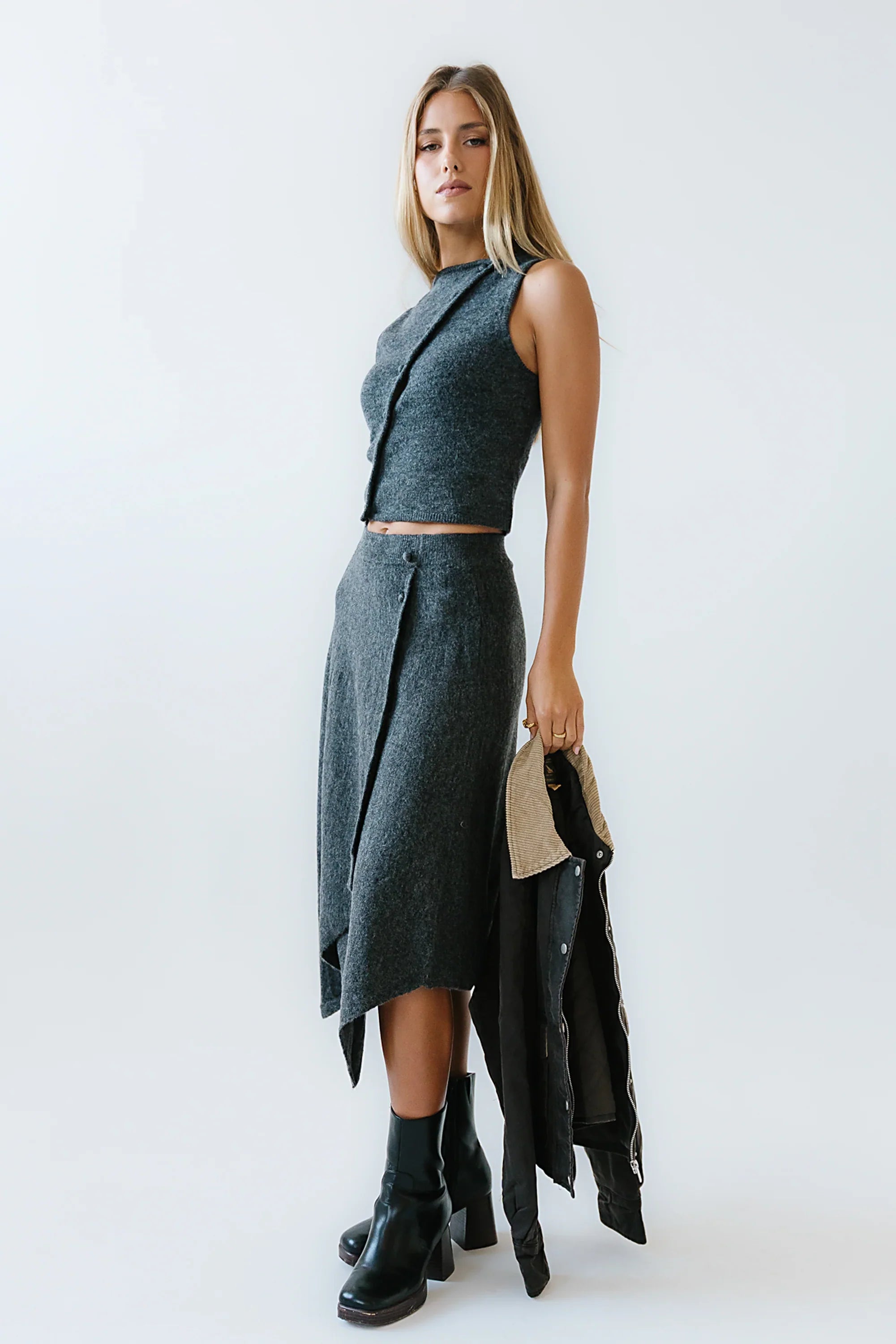 Cassie Asymmetrical Midi Skirt FINAL SALE