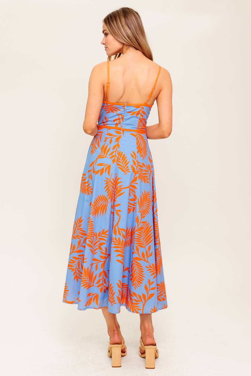 APRICOT SUNSET CUT OUT MIDI DRESS