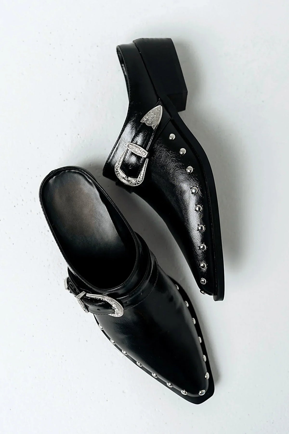 Tessa Western Mule in Black