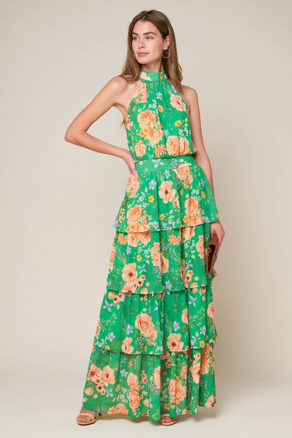 CHARITY HALTER MAXI DRESS