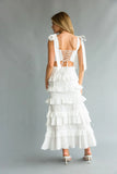 Dawn Bow Strap Bustier Top Tiered Ruffle Skirt Set