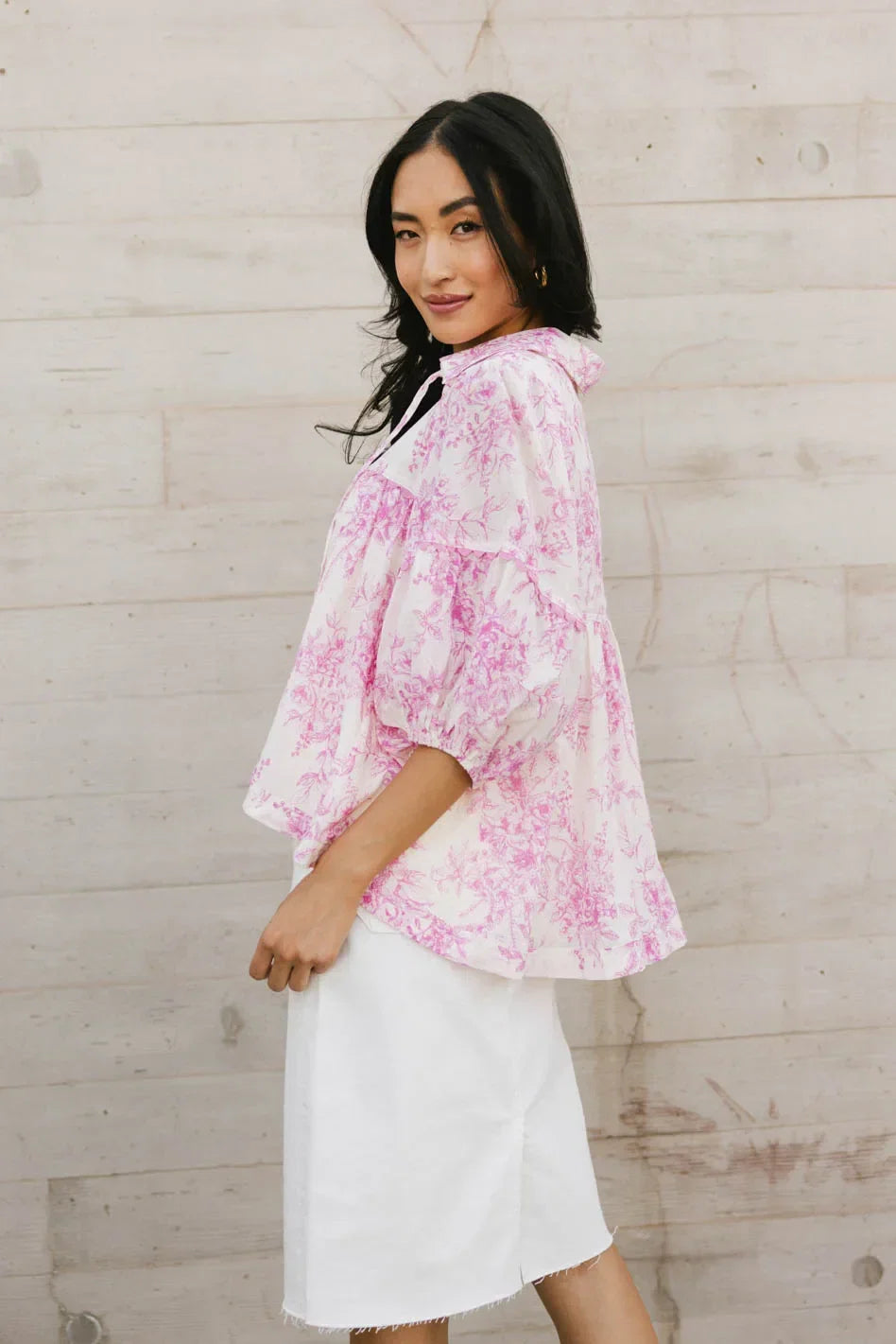 Madison Floral Blouse in Pink FINAL SALE