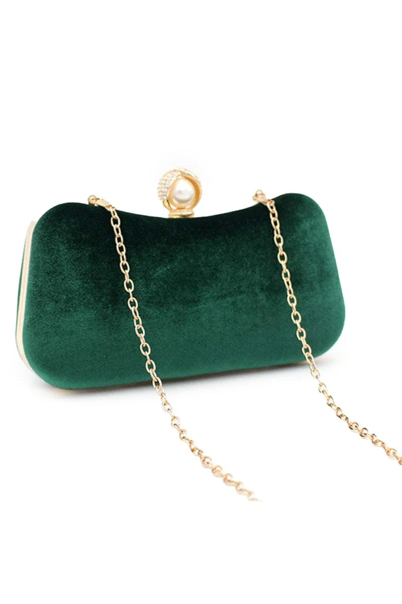 Eye Catching Imitation Velvet Chain Clutch Bag