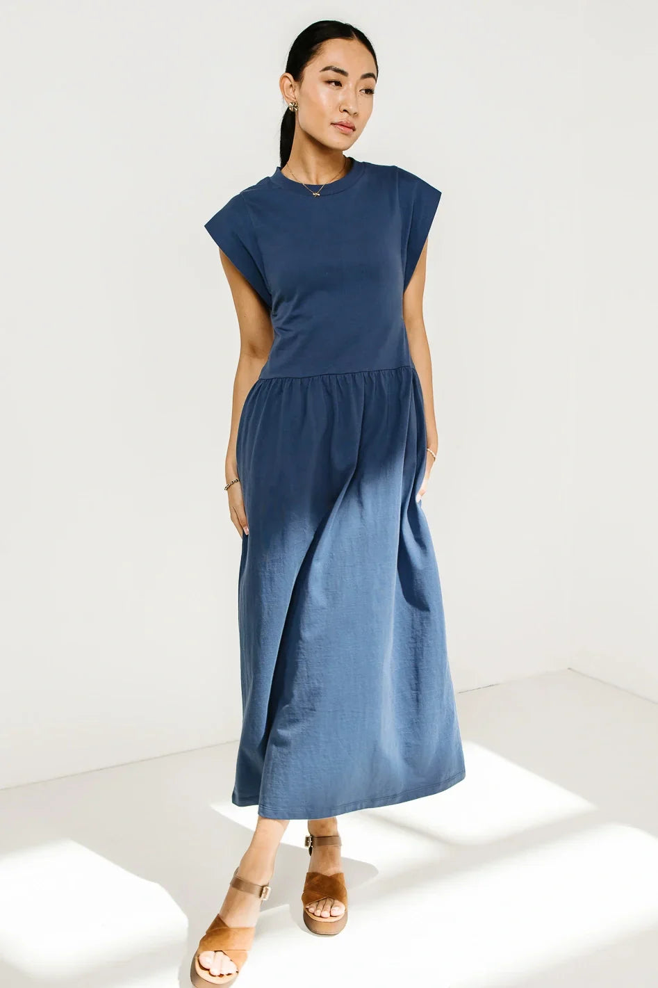 Louie Midi Dress in Indigo FINAL SALE