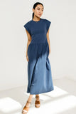 Louie Midi Dress in Indigo FINAL SALE