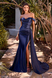 SAWYER STRETCH SATIN EVENING GOWN