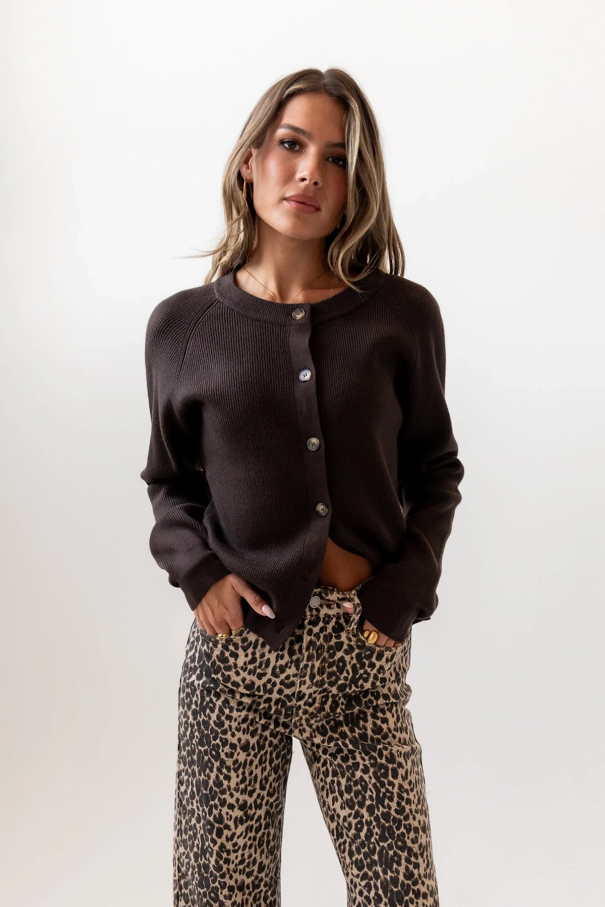 Debbie Ribbed Sweater in Brown