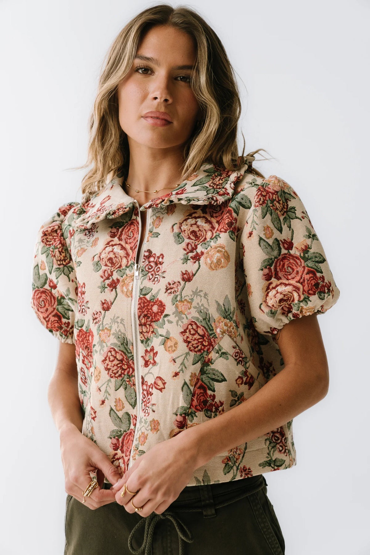 Joanna Floral Zip Up FINAL SALE