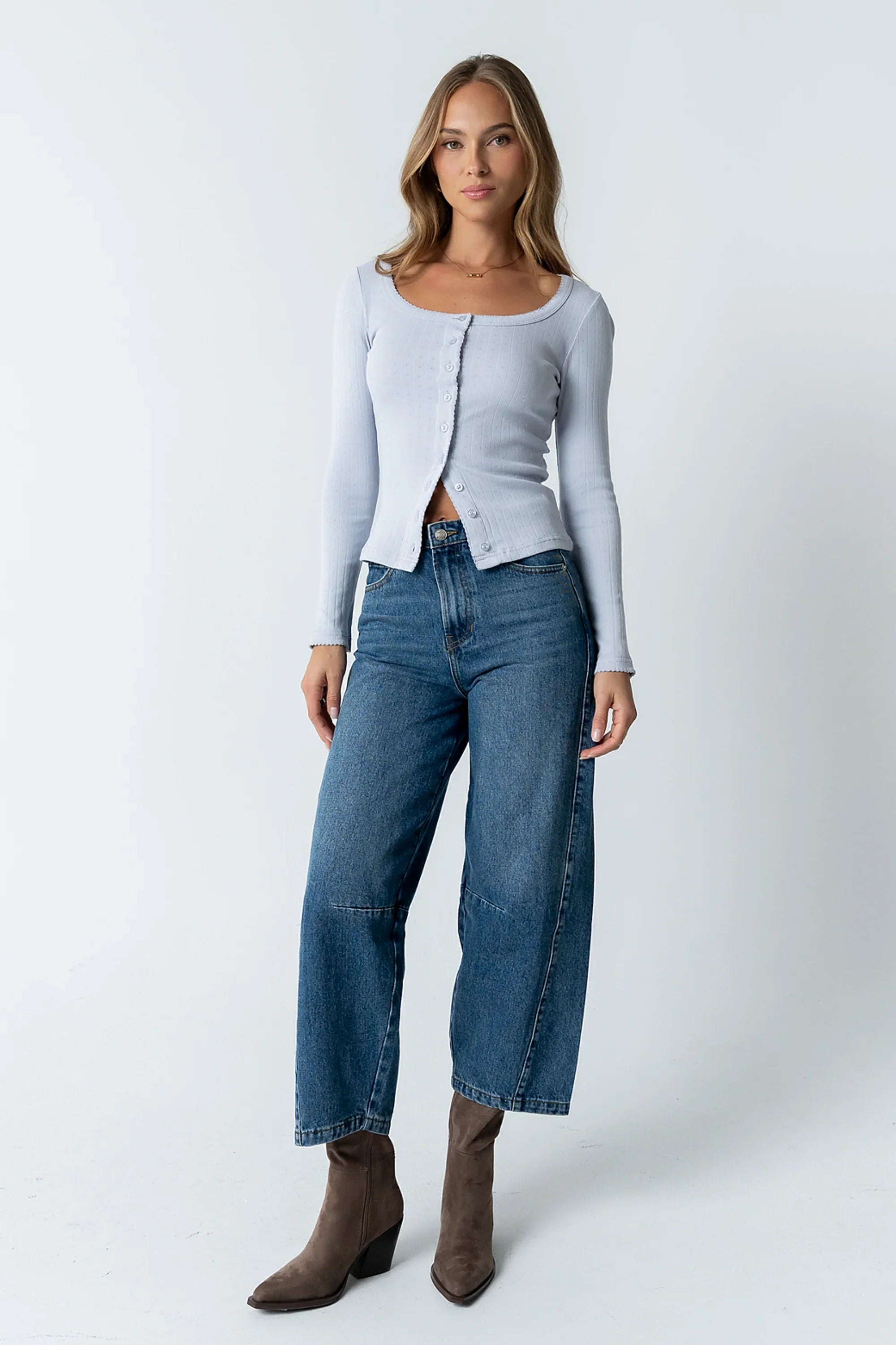 Pura Knit Top in Blue