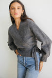 Addie Wrap Cardigan in Charcoal FINAL SALE