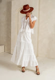 Mira Maxi Skirt in White FINAL SALE