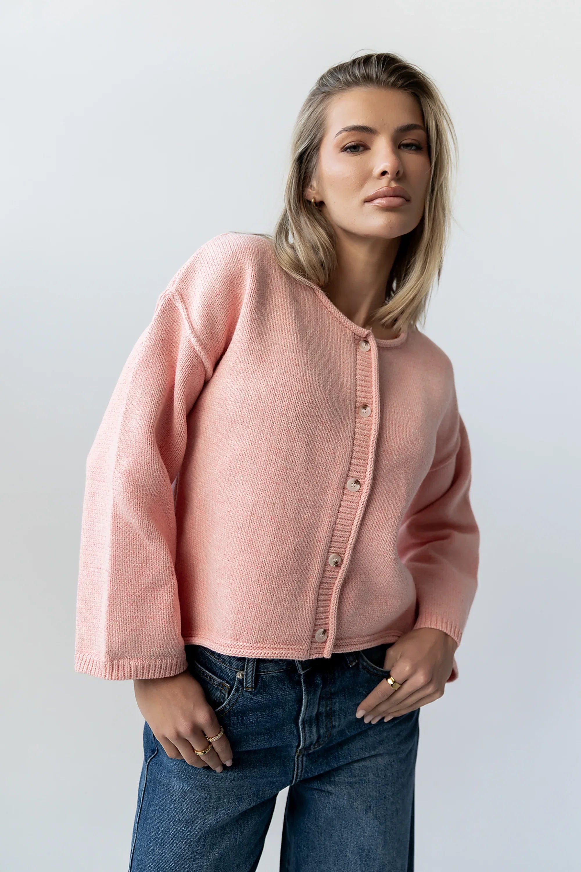 Carlie Knit Cardigan in Pink