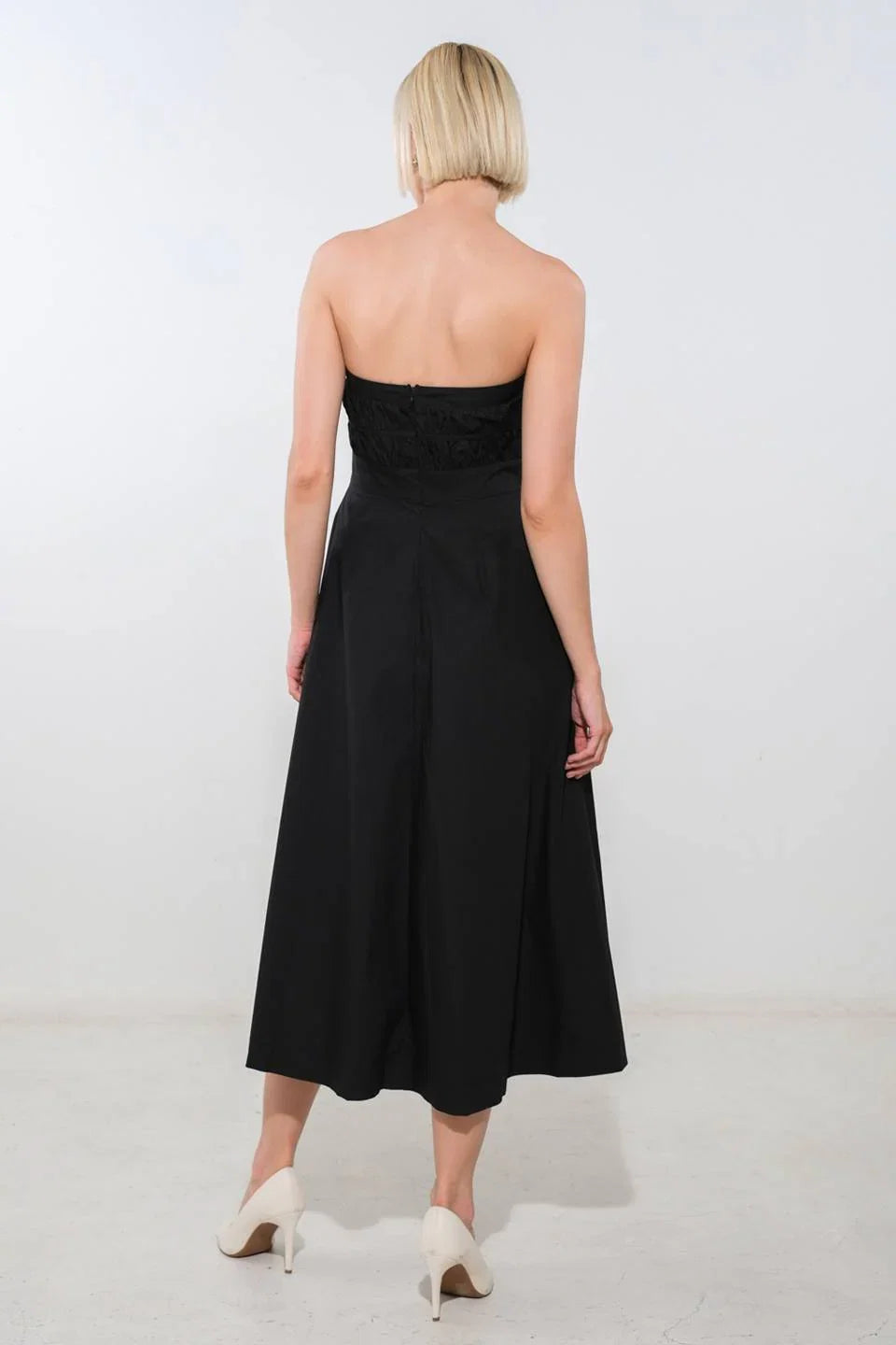 MYSTIC MIDI DRESS STRAPLESS COTTON DRESS