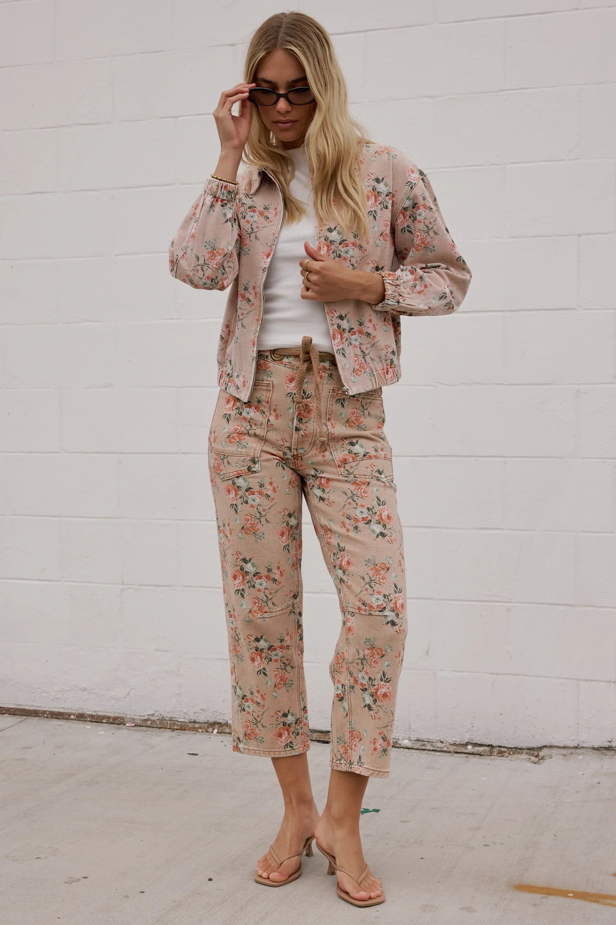 Kellie Floral Bomber Jacket in Vintage Ginger FINAL SALE