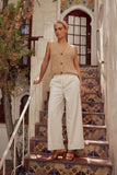 Jenna Striped Wide Leg Pants in White FINAL SALE
