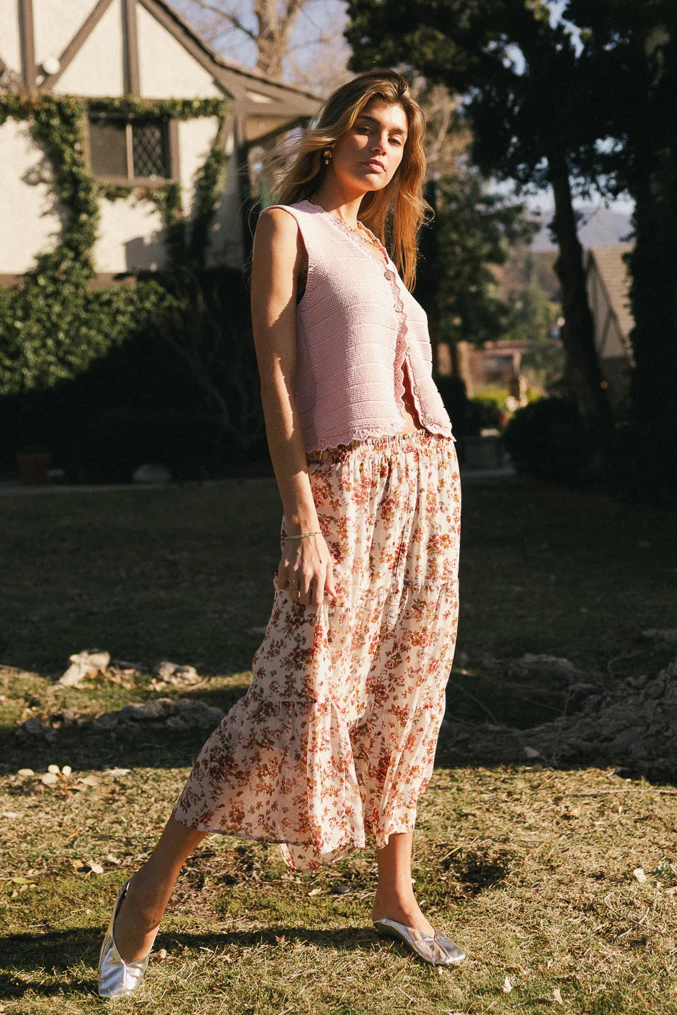 Brianni Floral Midi Skirt FINAL SALE