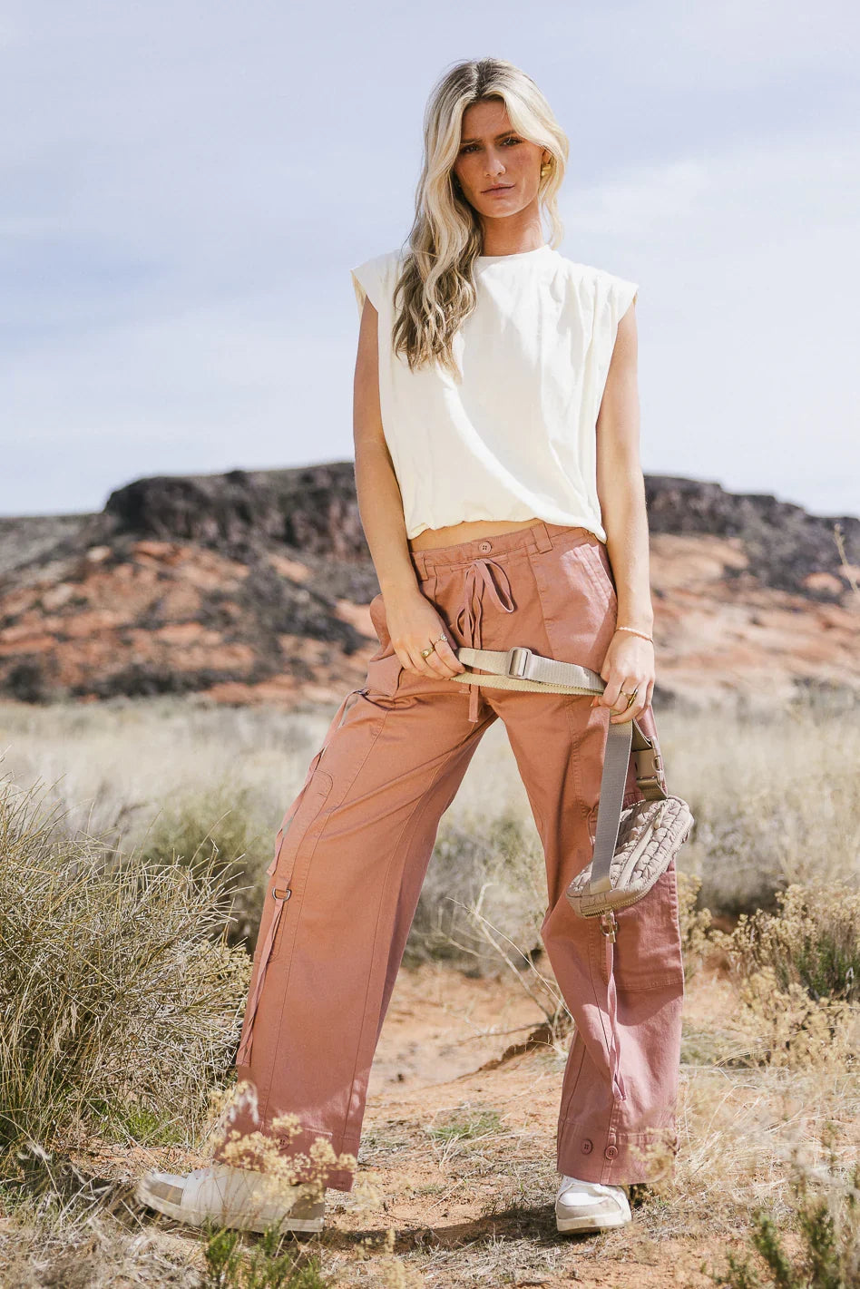 Savannah Cargo Pants in Mauve FINAL SALE