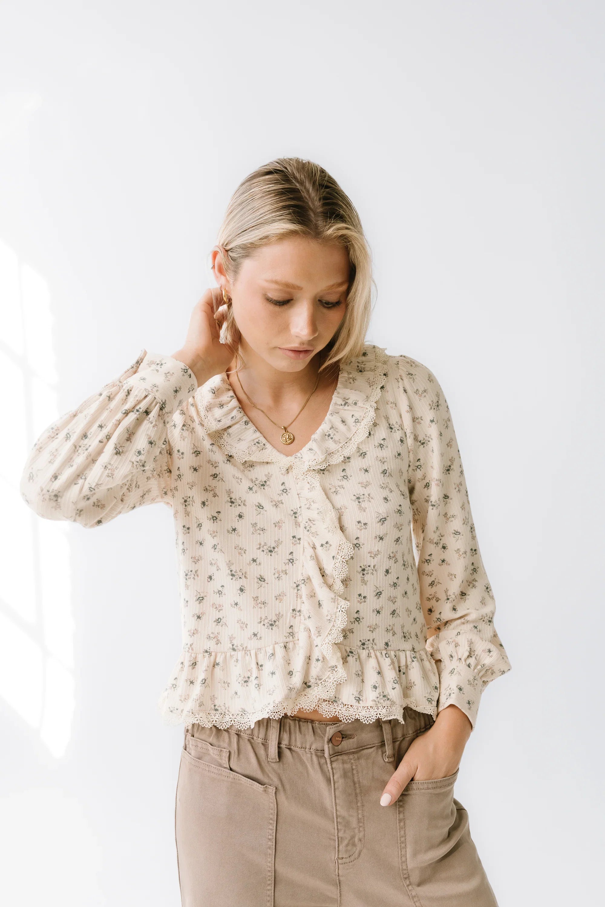 Monty Floral Ruffle Top FINAL SALE