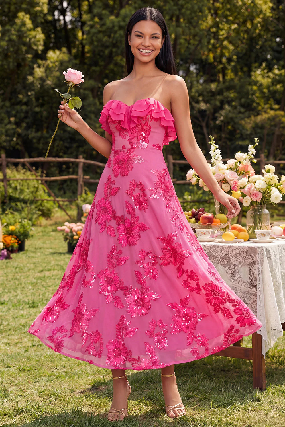 Sweetheart A Line Light Blue Wedding Guest Dress with Appliques