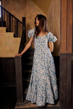 Robbie Floral Midi Dress in Blue FINAL SALE