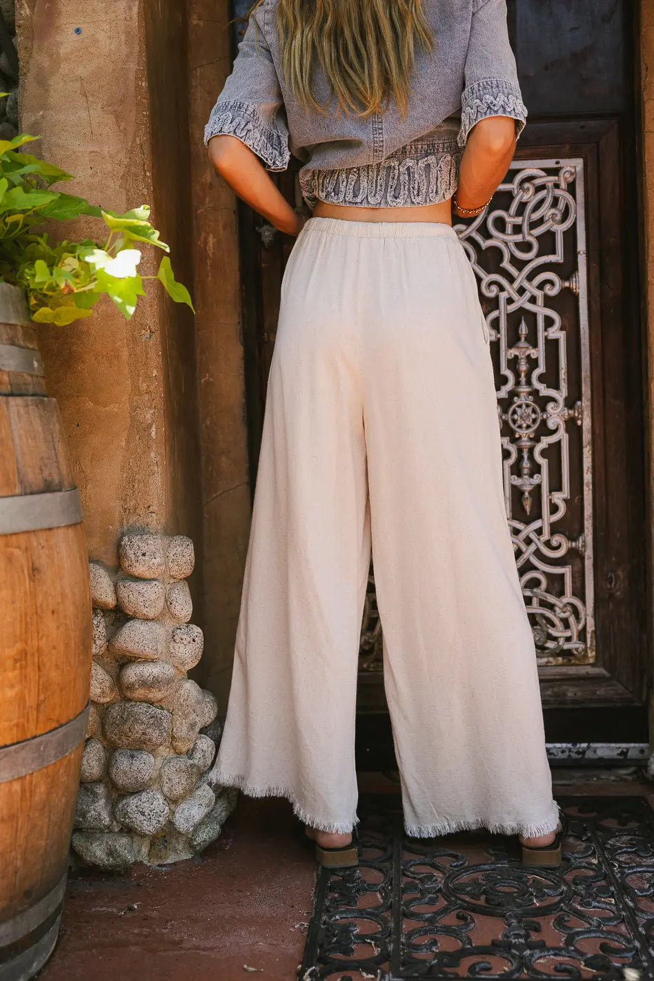 Tatum Woven Pants in Oatmeal FINAL SALE