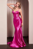 ALICE GOWN GLITTER DUSTED FITTED STRETCH SATIN DRESS