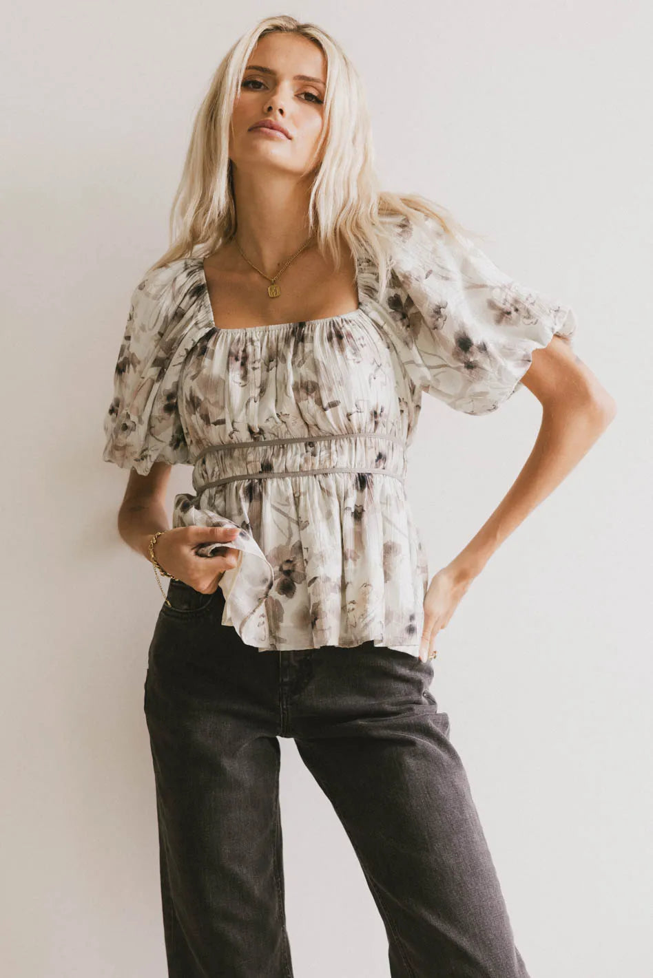 Arden Floral Tie Blouse FINAL SALE