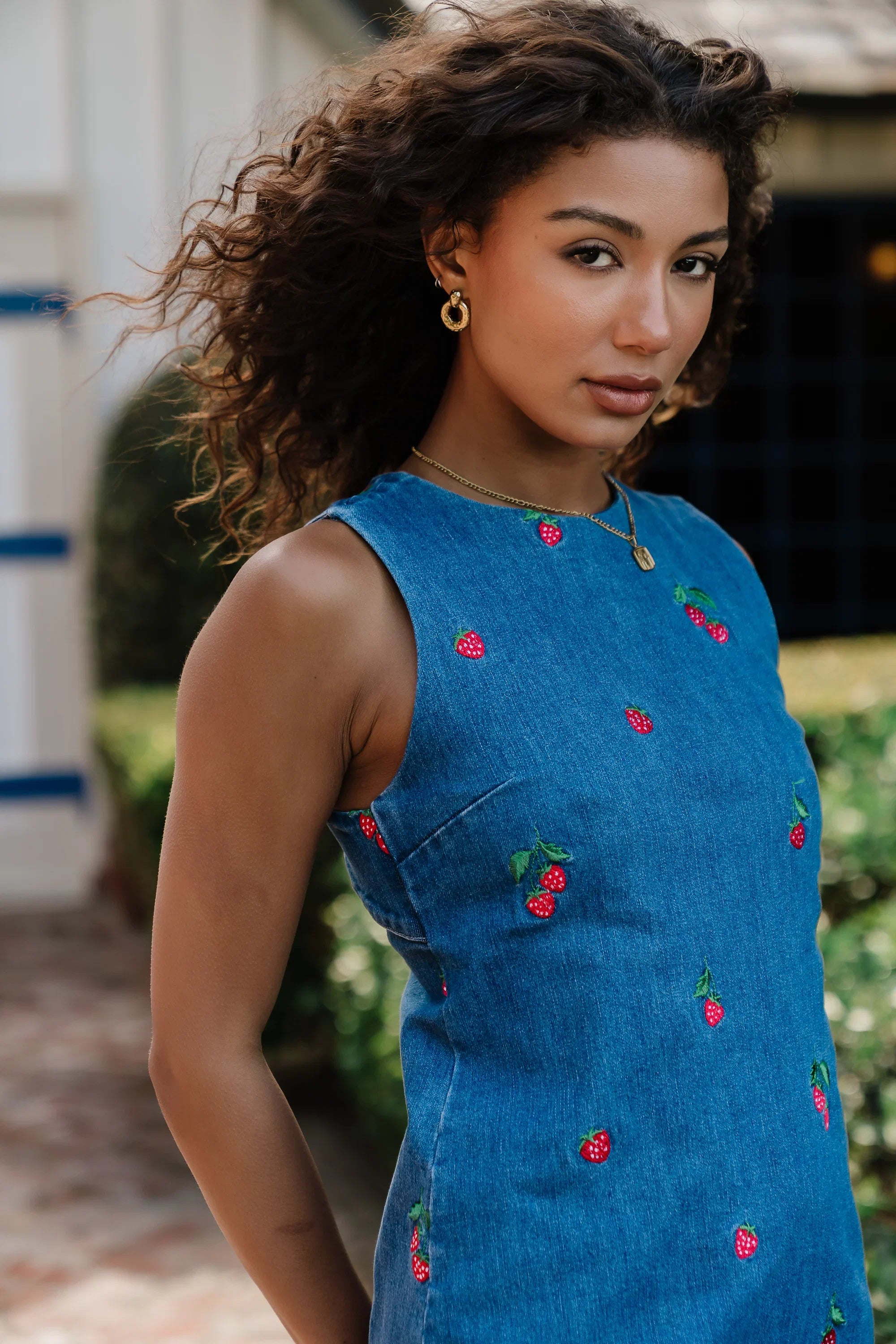 Kesley Embroidered Mini Dress