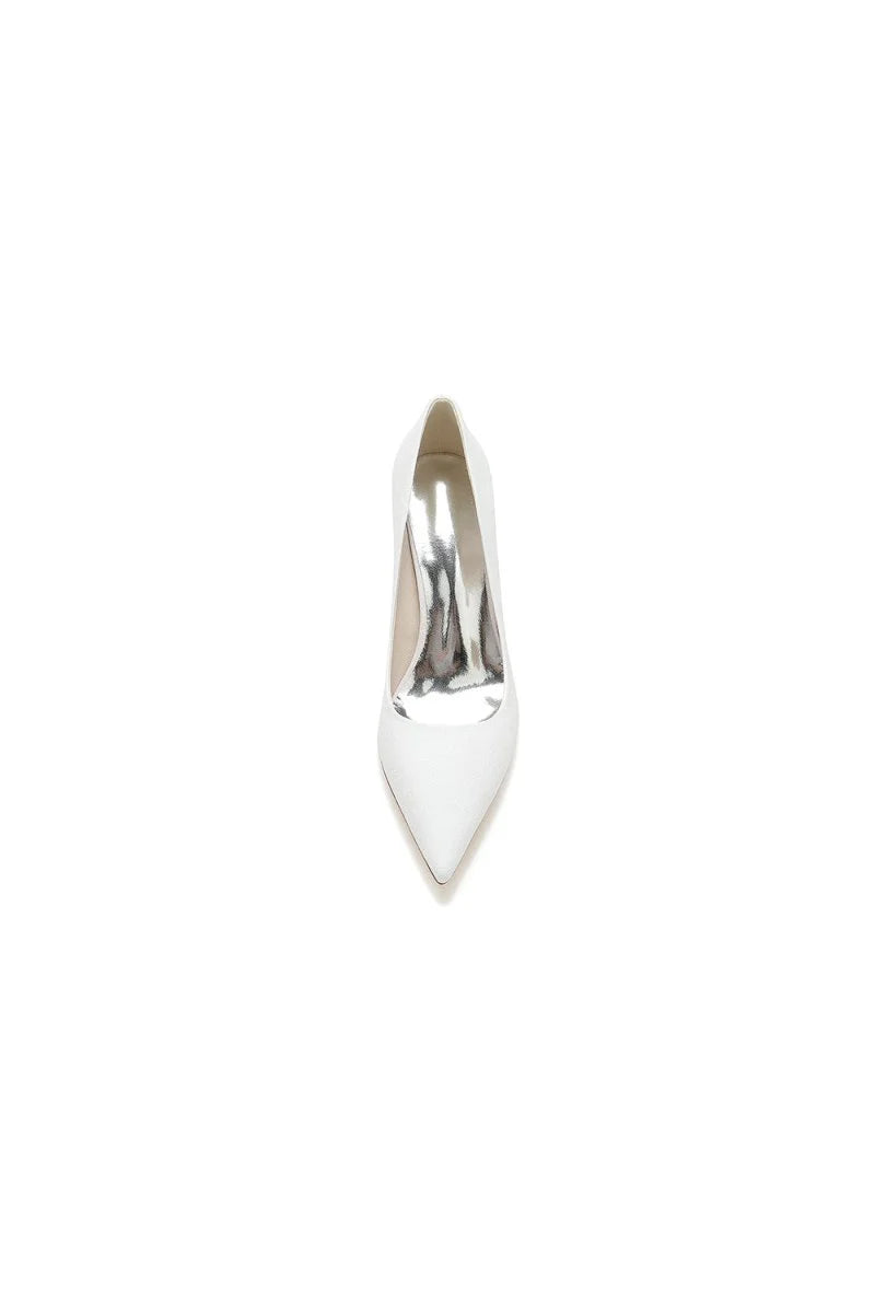 Simple Glitter Pointed Toe Slip on Wedding Shoes