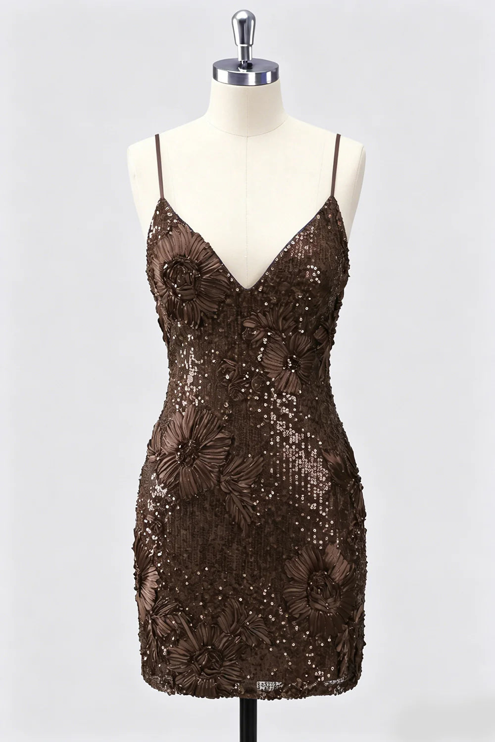 Sequin Bodycon Spaghetti Straps Dark Green Homecoming Dress