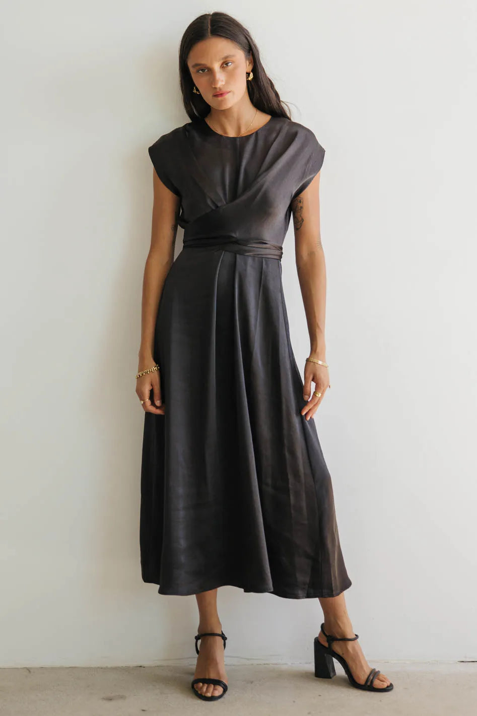 Rosalind Midi Dress in Black FINAL SALE