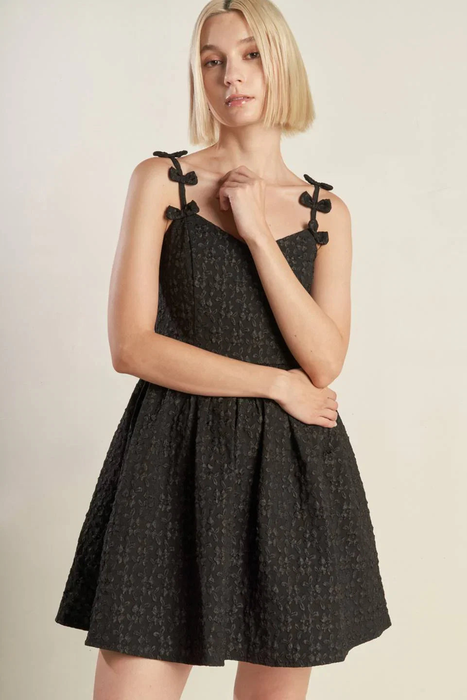 COVETED SWEETNESS BOW DETAIL MINI DRESS