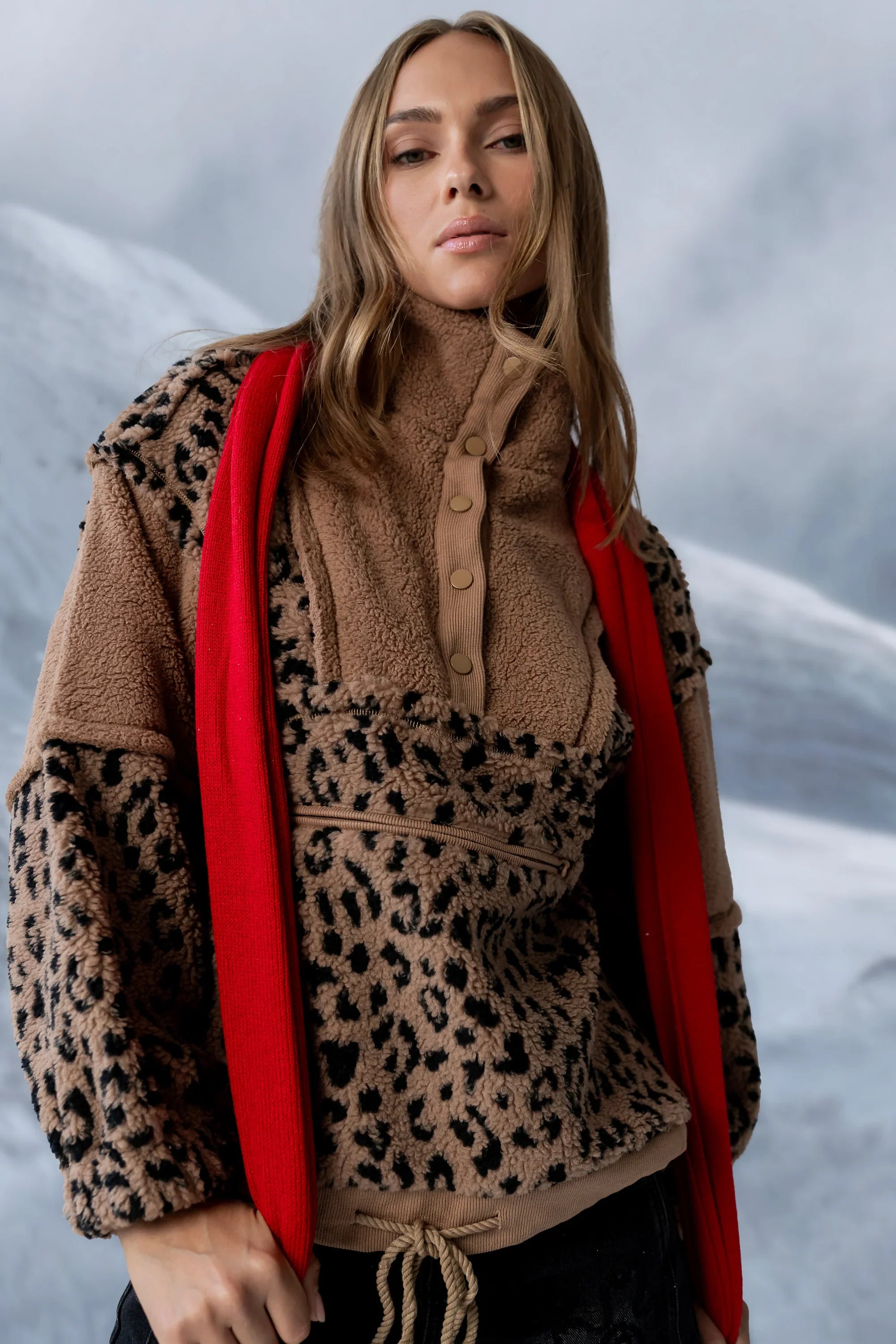 Maria Oversized Sherpa Jacket in Leopard FINAL SALE