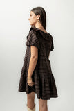 Tony Gingham Baby Doll Dress in Brown FINAL SALE