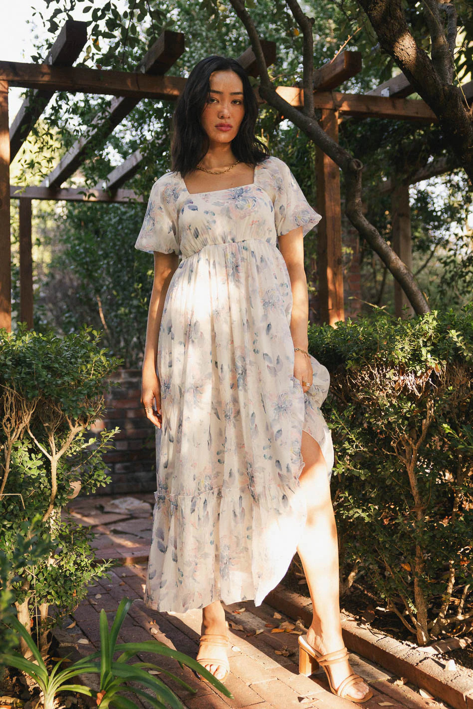 Kendry Floral Maxi Dress in Blue FINAL SALE