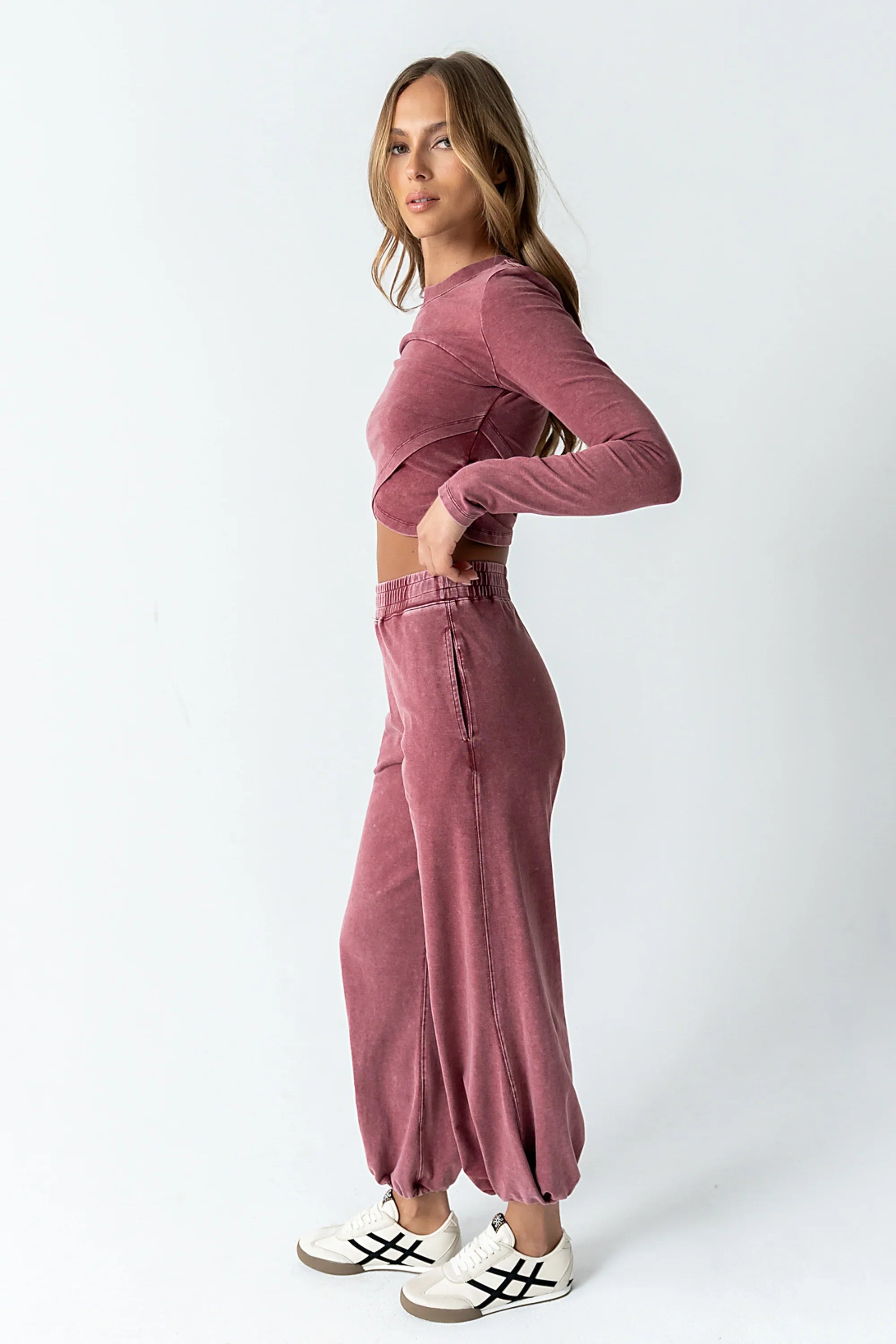 Kassie Joggers in Berry FINAL SALE