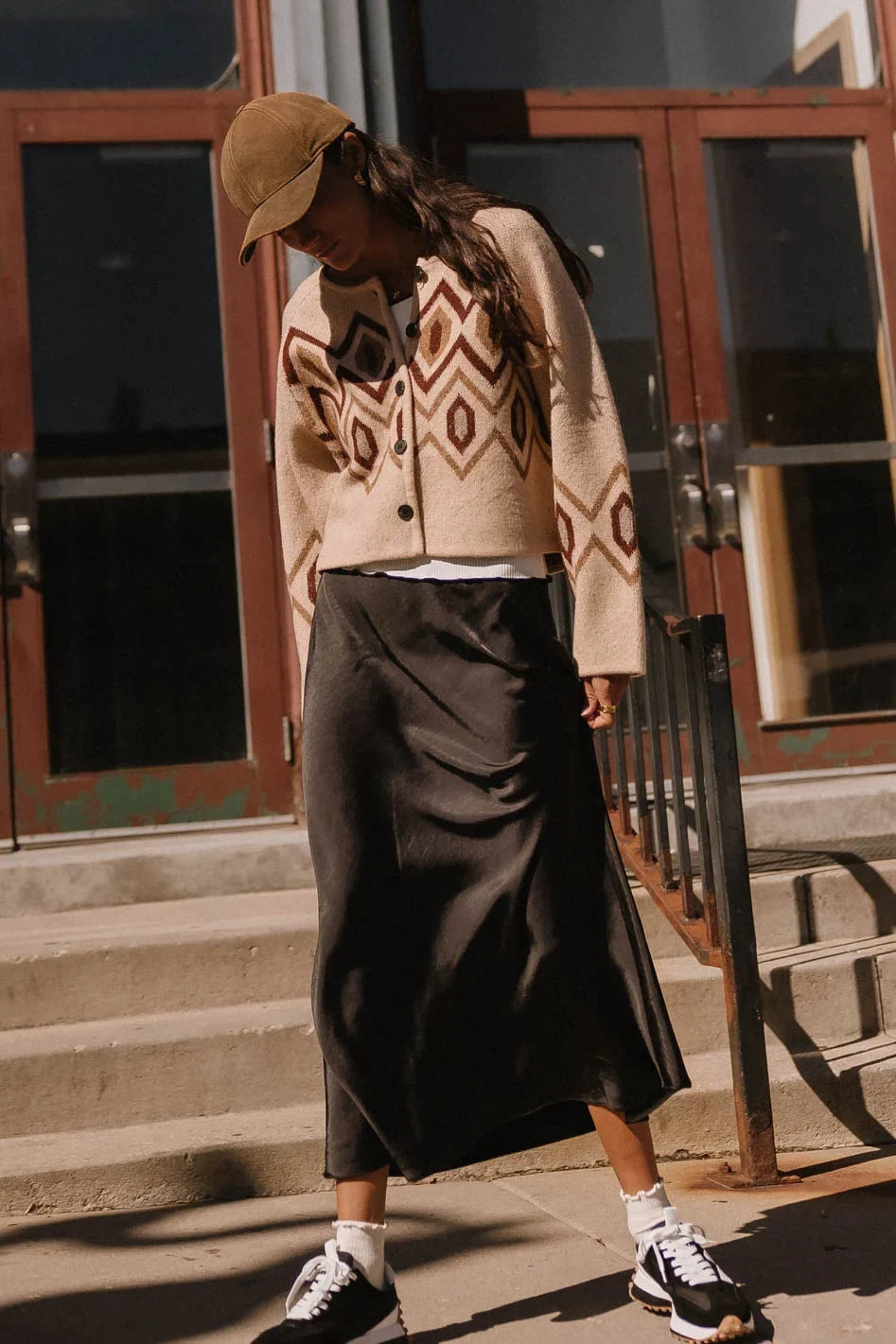 Preston Satin Skirt in Black FINAL SALE
