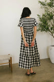 Jenna Gingham Maxi Dress in Black FINAL SALE