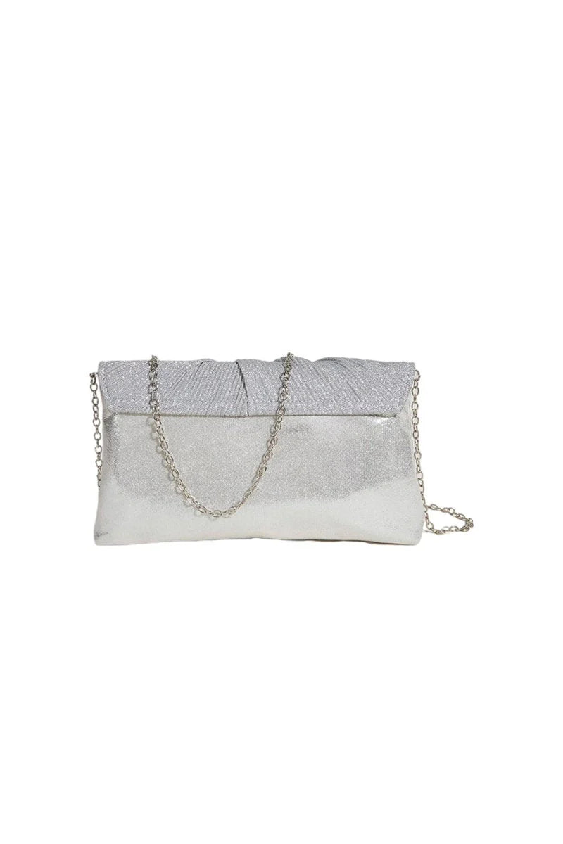Womens Ruched Glitter Flap Evening Clutch Bags