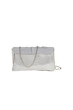 Womens Ruched Glitter Flap Evening Clutch Bags