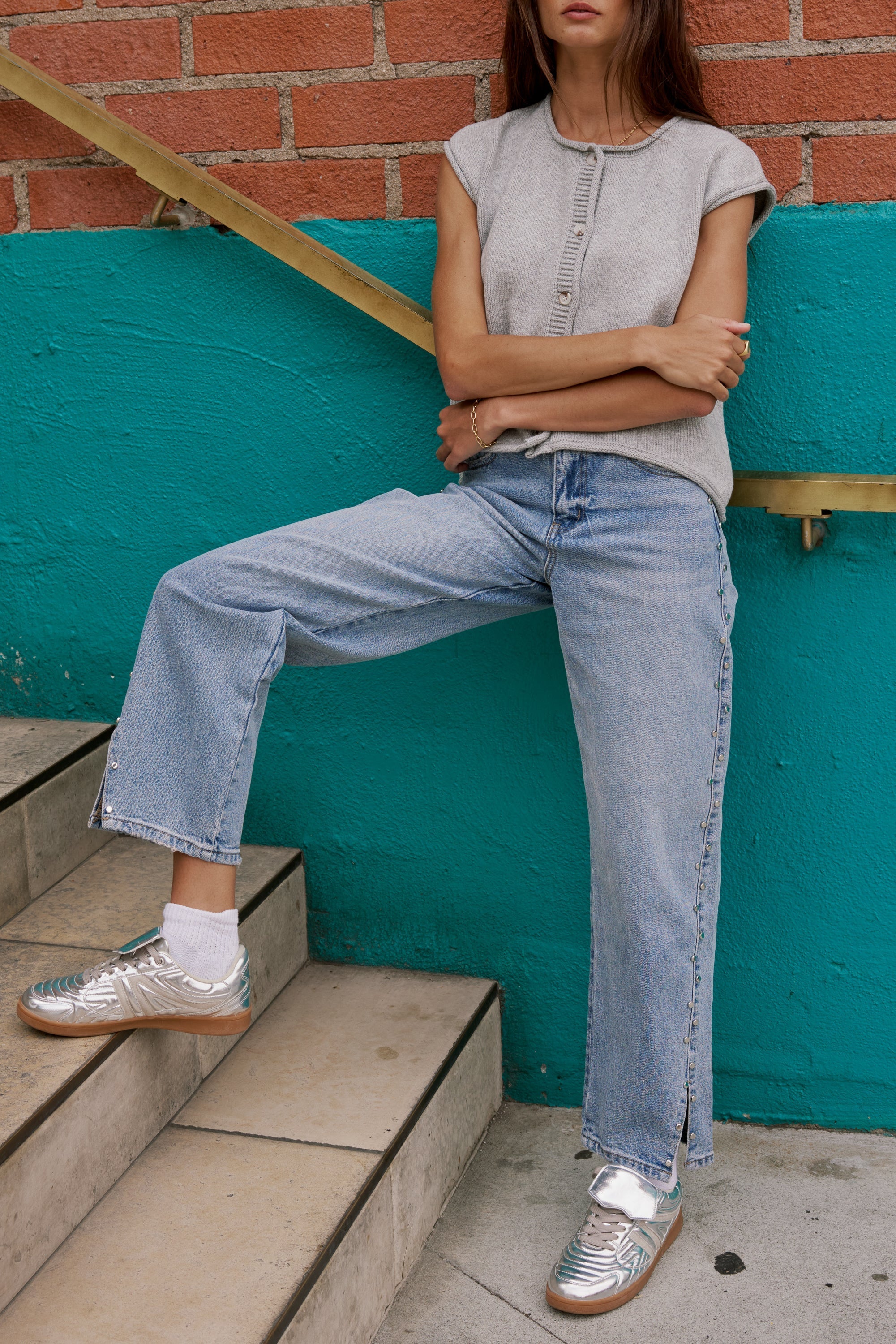 Cleo Studded Wide Leg Jeans FINAL SALE