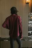 Finley Button Up in Wine FINAL SALE