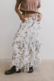 Emerson Ruffled Maxi Skirt in White FINAL SALE