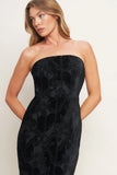 TEMPTATION BLACK VELVET LACE MIDI DRESS FINAL SALE