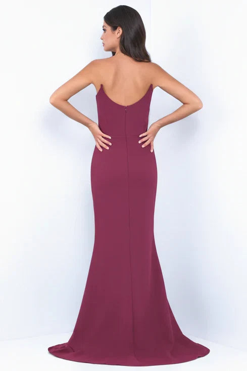 Daris Gown Berry Cat Eye Scoop Neckline Dress