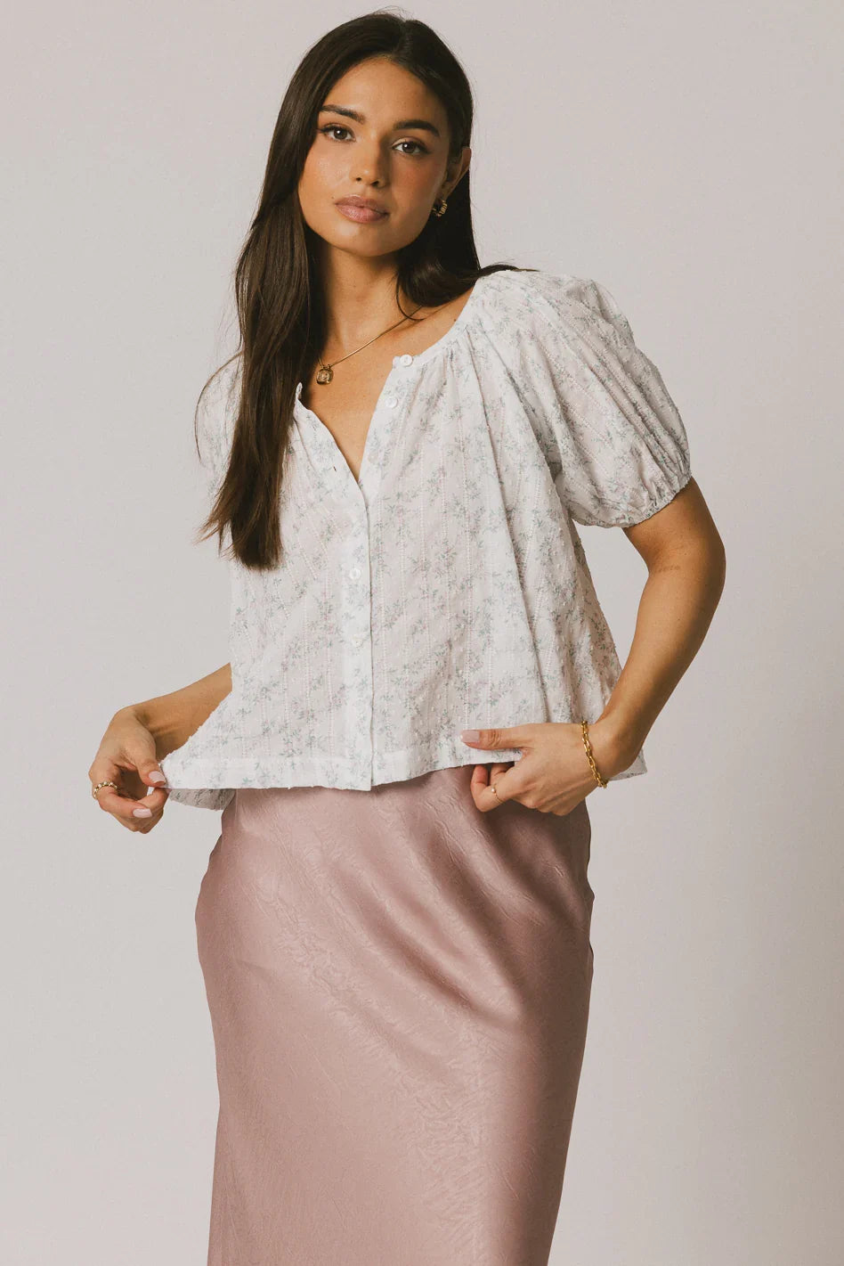 Peni Floral Blouse in Lavender FINAL SALE