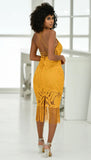 Khaleesi Dress Mustard Lace Dress With Fringe